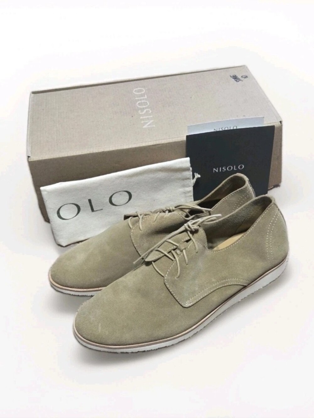Nisolo Stone Sedona Ravel Derby Mens Shoes Size 10 New With Box Classic Career